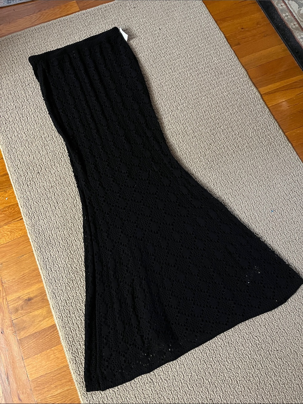 HYFVE Black Crochet Knit dress size large NWT